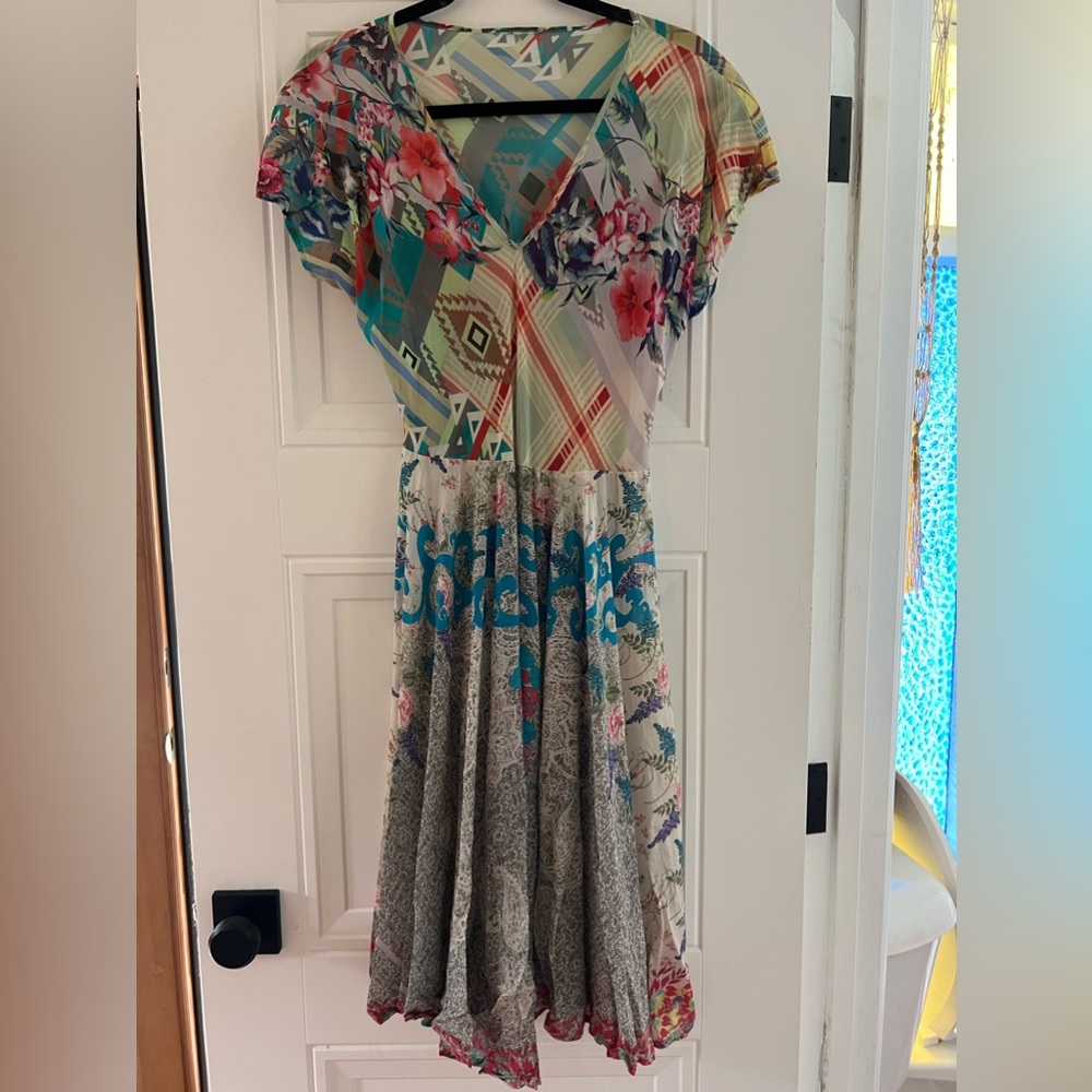 Johnny Was Floral Rayon Dress